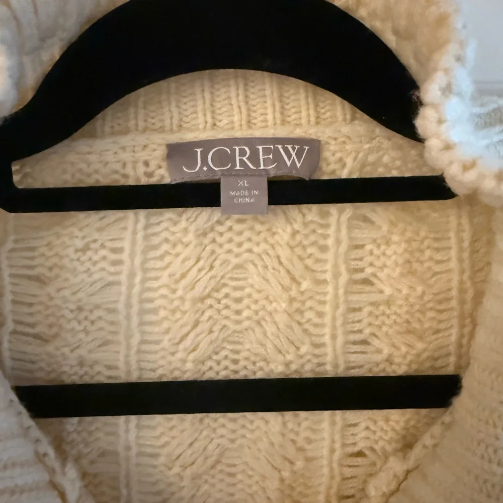 Jcrew Cable-knit ruffleneck cardigan sweater - Picture 6 of 7